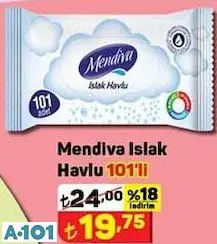 MENDİVA ISLAK HAVLU 101'Lİ MENDİVA ISLAK HAVLU 101'Lİ